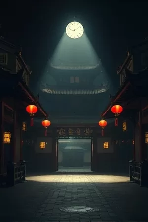 动画《孤岛时钟》封面，被海水半淹的钟楼指针特写